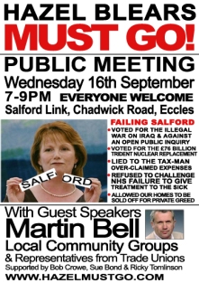 Martin Bell to speak at Public Meeting in Salford